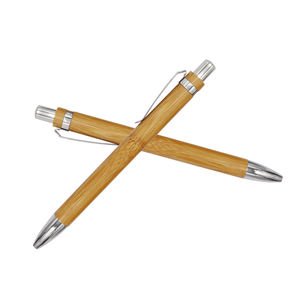 Stylo à bille rétractable en bambou écologique personnalisé avec logo, meilleur prix, promotionnel - Product Image 2