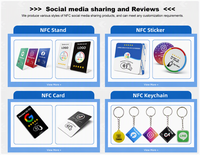 Individuell Bedruckte Acryl Wasserdichte Mini-Etiketten RFID-Karte mit NTAG213 Chip 13,56MHz NFC für Google Shop Bewertungen