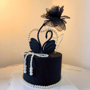 Wholosell Swan Cake Décoration Saint Valentin Couple <span class=keywords><strong>Anniversaire</strong></span> Habiller Gâteau Toppers Décoration Gâteau - Product Image 2