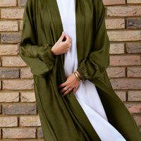 Robe Abaya musulmane malaisienne pour femmes, cardigan grande taille, coupe ajustée, multicolores, manches longues, satin, cordon de serrage, respirante