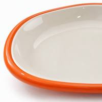 Ensemble d'assiettes en mélamine à bordure orange A5, écologiques, réutilisables, jetables, de qualité alimentaire, incassables, vente en gros pour restaurants et hôtels
