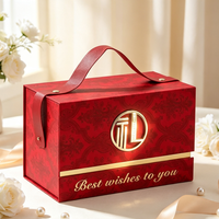 Boîte cadeau de luxe à rabat avec poignée en PU pour cadeaux de mariage, cadeaux de fête, emballage