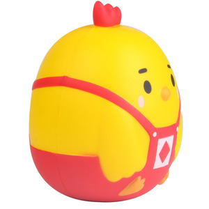 Pu Animal Cute Overalls Chicken Toy Round Slow <b>Rebound</b> Figurine For 2 To 4 Years Unisex Fidget Toys - Product Image 4