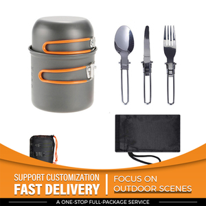 Ensemble de cuisine portable léger pour l'extérieur, kit de cuisson multifonctionnel très vendu pour 1 à 2 personnes avec <span class=keywords><strong>vaisselle</strong></span> complète - Product Image 1