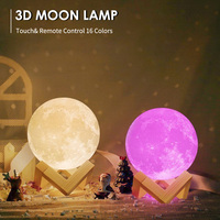 Globe Led tactile en forme de lune, impression 3D, personnalisable par Photo, rvb, luminaire décoratif d'intérieur, idéal pour la chambre d'un enfant