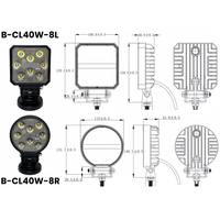 Lampe de travail LED super lumineuse 40W en aluminium, étanche IP67, 10-40V, pour remorque, modèle BSG CL40-8R, fabriquée en Chine