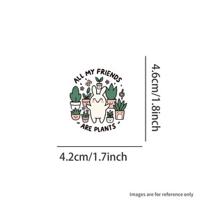48 Pezzi/Confezione Adesivi in Vinile Serie Animali Cartoon per Amanti delle Piante - Product Image 3
