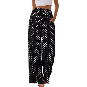 Women's Linen Cotton Palazzo Pants Wide Leg <b>Flowy</b> Beach Trousers with Pockets Breathable Summer Wear 1 Piece - Product Image 2