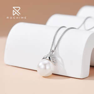 Rochime Ice Queen Perla Colgante Collar Plata Personalizado Delicado Rodio Plateado Collares - Product Image 3