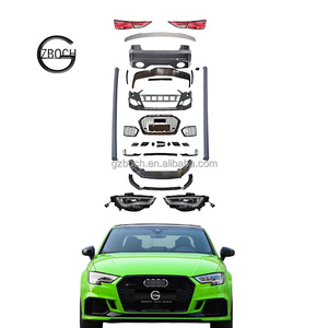 Kit carrozzeria per <span class=keywords><strong>2013</strong></span> + <span class=keywords><strong>Audi</strong></span> <span class=keywords><strong>A3</strong></span> S3 aggiornamento 2019 RS3 fari paraurti auto luci posteriori gonna laterale spoiler auto - Product Image 1