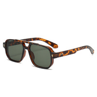 Nouvelles lunettes de soleil carrées de style européen et américain, à double pont, tendance, pour femmes, rétro, décontractées, pour la conduite, transfrontalières