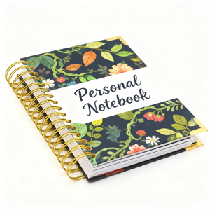 Carnet de notes de luxe personnalisé à spirale, planificateur quotidien de soins personnels avec protège-livres - Product Image 2