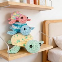 Kit de crochet DIY Famille de tortues (lot de 3) pour débutants – Ensemble complet avec fils, crochets et tutoriels vidéo étape par étape – Cadeau d'anniversaire