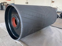 JUXIN Rouleau de finition à roulement à billes recouvert de caoutchouc pour systèmes de manutention de matériaux en vrac dans le secteur de l'énergie et des mines, capacité 100+ kg