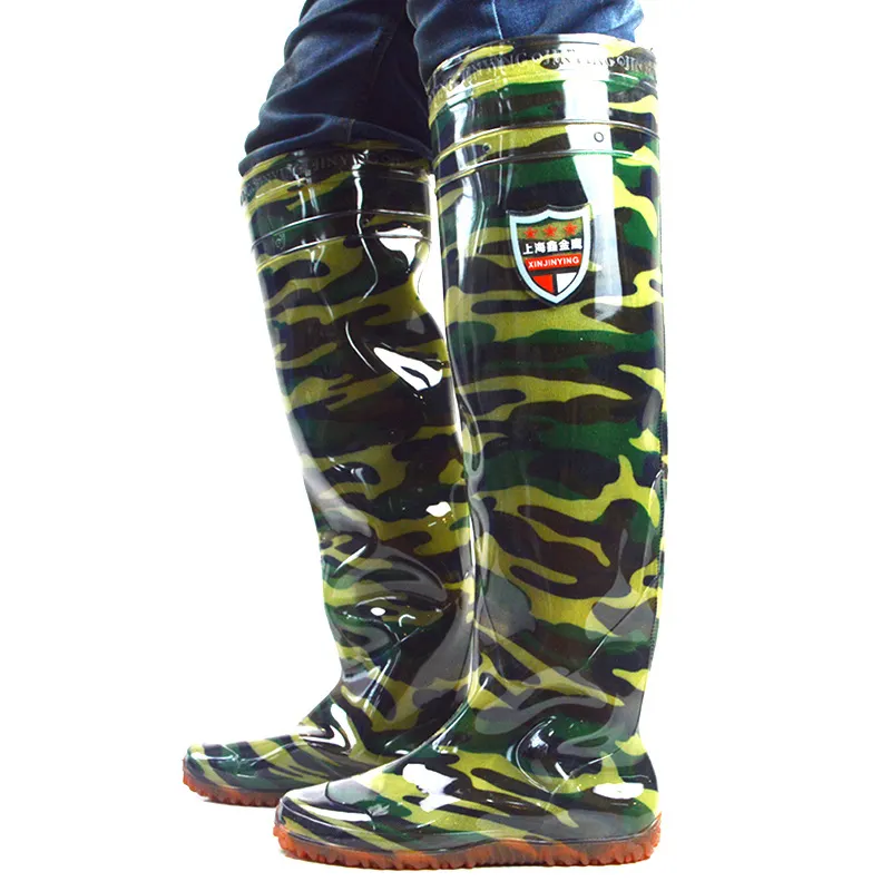 Camouflage Stockingfoot hip Waders Breathable Fishing Wader knee High Thigh Wader Image Pants with PVC Fishing Boots