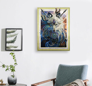 <span class=keywords><strong>Peinture</strong></span> <span class=keywords><strong>diamant</strong></span> <span class=keywords><strong>loup</strong></span> warrior, broderie complète 5D, perles en cristal, forme spéciale, à faire soi-même - Product Image 2