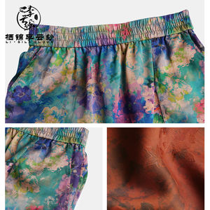 Vestido de seda elegante de verano, dobladillo grande, línea de cintura colorida, adecuado para trabajar en primavera, patrón de flores de tela transpirable - Product Image 5