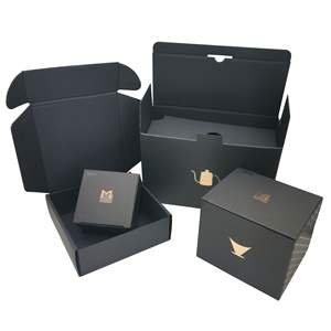 Boîte d'emballage de tasse de papier gaufré UV ondulé noir Pot de sable de fer Portable pour grain de <span class=keywords><strong>café</strong></span> <span class=keywords><strong>carte</strong></span> <span class=keywords><strong>noire</strong></span> produits ménagers bougie - Product Image 1