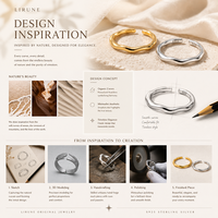Anillo de Eternidad de Plata de Ley 925 de Alta Calidad, Estilo Naturalista, Minimalista, Geométrico, Joyería de Boda, Inspirado en el Diseñador de la Marca GA