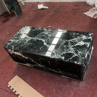 Table basse en marbre vert Onice Verde Pakistano sur mesure, design moderne, durable, pour salon, villa, appartement