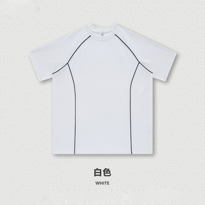 コットン260 GsmブランクTシャツメンズW142高品質オーバーサイズ無地メンズTシャツゼロシュリンクドロップショルダーTシャツメンズ - Product Image 2