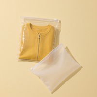 Sacs en plastique transparent givré avec fermeture éclair en PE, personnalisés avec logo imprimé, auto-scellants, pour chaussettes, chemises et vêtements, vente en gros