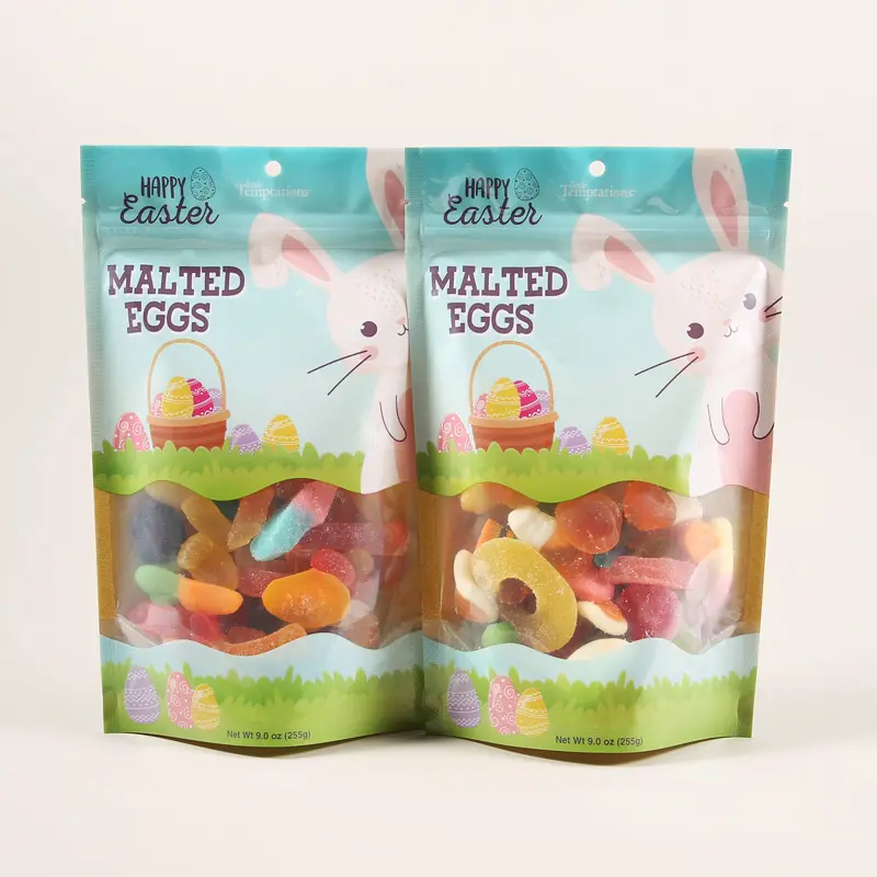 China Lieferanten Lebensmittelverpackung mylar-Beutel kundendefinierte wiederverschließbare Beutel Standbeutel Großhändler für Geschenk-Taschen für Süßigkeiten