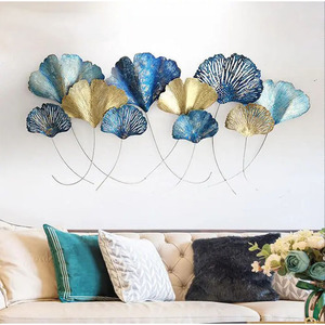 136*69cm Chine faisant nouveau Design feuille métal Art <span class=keywords><strong>déco</strong></span> feuilles décoration murale salon tenture murale décor - Product Image 3