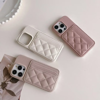 Nouvelle coque de protection en cuir grain litchi avec fentes pour cartes pour iPhone 15, 17 Pro, 16 Pro Max