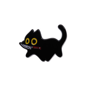 Broche de aleación con diseño de gato negro <span class=keywords><strong>Cenicienta</strong></span>, lindo, para mujer, con ojos grandes, geométrico, con pintura horneada, accesorio para bolso, insignia, pin de boda - Product Image 6