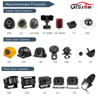 1080p çözünürlük ve IPS ekran ücretsiz yazılım BSD DMS ADAS mobil AI DVR ile GISION 4 kanallı araç güvenlik kamera sistemi