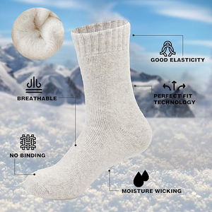 Kaus kaki pria uniseks merek desain kaus kaki pria kustom kaus kaki wol kru logo kustom - Product Image 2