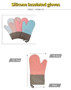Novelty Kitchen Oven Mitts Food Grade Silicone Cotton Double-Layer Customizable Heat Resistant <b>BBQ</b> Grill Gloves - Product Image 5