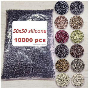 10000 pièces par sac <span class=keywords><strong>micro</strong></span> nano anneaux cheveux <span class=keywords><strong>micro</strong></span> perles pour extensions 50x30 aluminium <span class=keywords><strong>micro</strong></span> perles pour extensions de cheveux - Product Image 1