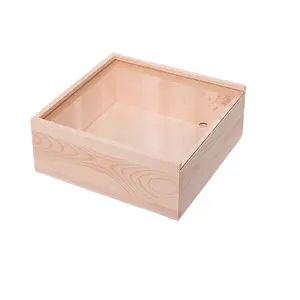 Gift Box Sliding Lid Pine Packaging Unfinished Wooden Custom Logo Wood Box Handmade TIMBER Boxes Accept