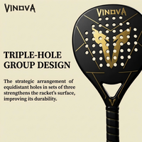 Raquette de padel en fibre de carbone complète 3K 12K 18K avec logo personnalisé d'usine, surface rugueuse professionnelle en EVA souple, imperméable et antidérapante