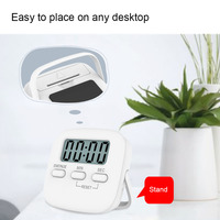 Minuteur de cuisine numérique en plastique écologique avec dos magnétique, compte à rebours, chronomètre, alarme sonore, grand écran LCD, support de fixation murale