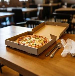 Emballage pour pizza personnalisé en matériau recyclé écologique, finition mate, impression de logo personnalisable, adapté à la <span class=keywords><strong>livraison</strong></span> de restauration rapide - Product Image 2