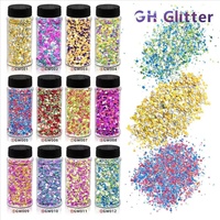 Offre Spéciale Sous-Paquetage Dot Chunky Mixte Glitter Poudre 1mm 2mm 3mm ronde oz en bouteille Nail Art Étoilé Couleurs Sequin Bricolage GROS