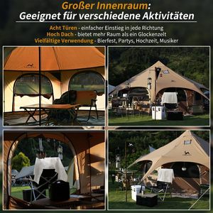 ShineMaster DDP Ready in Stock su misura per esterni di lusso Glamping campanello tende cupola <span class=keywords><strong>Tepee</strong></span> per famiglie campeggio - Product Image 4