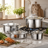 Offre Spéciale – Ensemble de casseroles en acier inoxydable 304, haut de gamme, à double anse, pour soupes, design moderne et durable, compatible lave-vaisselle et gaz