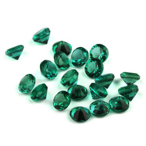 Оптовая продажа по индивидуальному заказу 1 мм 5 мм Свободный искусственный Изумрудный драгоценный камень круглый бриллиант HQ Зеленый Бриллиант основной камень для ювелирных изделий - Product Image 3