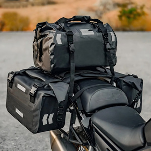 Bolsa Lateral para Motocicleta para Meninos, Impermeável, para Viagens Longas, Bolsa de Capacete para o Assento Traseiro, em Couro Sintético de Microfibra - Product Image 2