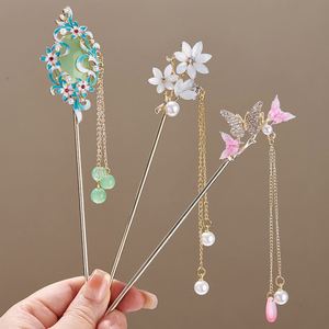 Elegante Horquilla de Pelo Estilo Chino con Borla, Diseño Floral Tradicional, Accesorio para Peinado, Joyería para Mujer, Pasador de Pelo - Product Image 3