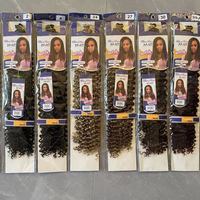 Extensions de cheveux bouclés synthétiques en vrac Freetress Water Wave de 22 pouces, 100g, ombrés, pour tresses au crochet – En stock – Meilleures ventes