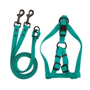 Harness With Leash Custom Honeycomb Texture Soft Comfortable PET PVC Coated Dog Harness Breakaway Lights Rope Leash Set