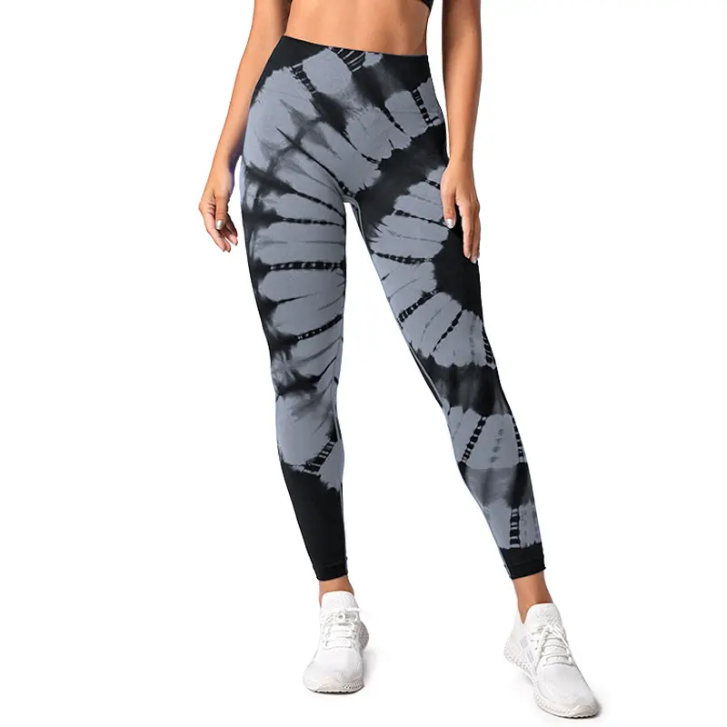 Hot Sale Essential Full Length Yoga Leggings Women's High Waisted Workout Tie Dye Seamless Pants for women