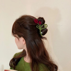 Pinza de Pelo con Diseño Creativo en Forma de Tulipán Rojo 2026, Pinza de Pelo Simple y Ligera de Lujo para Chicas, Pinzas de Pelo Modernas al por Mayor - Product Image 3