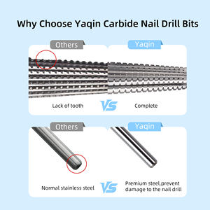 Nuovo Set di 6 Punte per Fresa per Unghie in Carburo di Tungsteno, Punte Professionali da 3/32'' per Rimozione Gel e Cuticole per Fresa Elettrica - Product Image 5