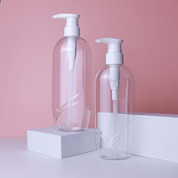 Bouteille de pompe de lotion en plastique vide de 500ml pour shampooing et revitalisant